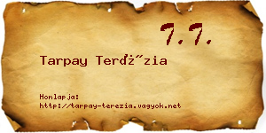 Tarpay Terézia névjegykártya